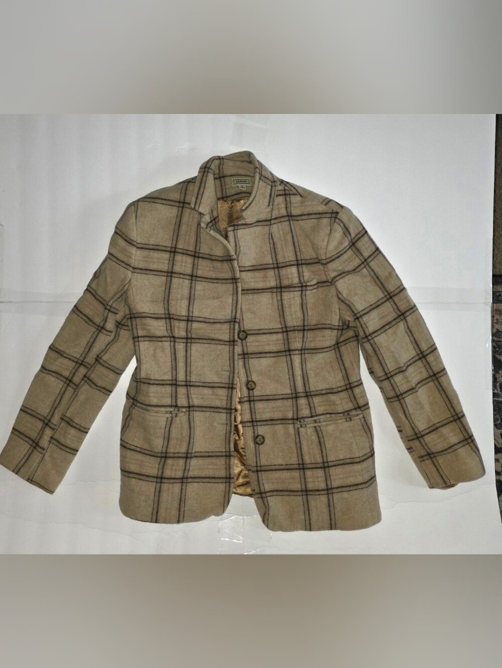 Vintage L.L.Bean Womens 80% Wool 20% Cashmere Blazer Size 14R Made In Turkey